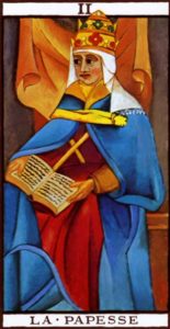  Representación Gráfica Carta Tarot Marsella Arcano Mayor 2 La Papisa