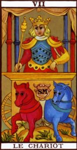  Representación Gráfica Carta Tarot Marsella Arcano Mayor 7 El Carro