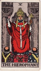 Representación Gráfica Carta Tarot Rider 5 - El Papa no. 5