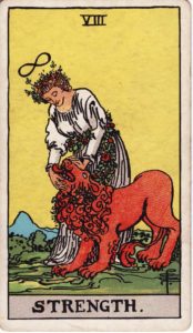 Representación Gráfica Carta Tarot Rider 8 - La Fuerza