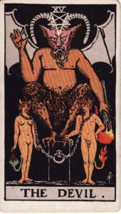 Representación Gráfica Carta Tarot Rider 15 - El Diablo
