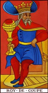  Representación Gráfica Carta Tarot Marsella Arcano Menor  Caballero de Copas