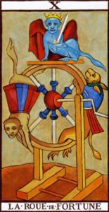  Representación Gráfica Carta Tarot Marsella Arcano Mayor 10 La Rueda de la Fortuna