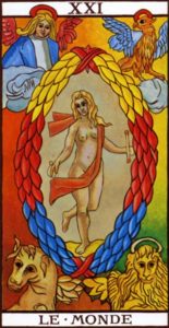  Representación Gráfica Carta Tarot Marsella Arcano Mayor 21 El Mundo