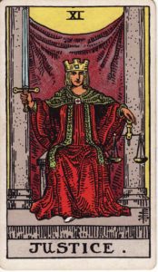 Representación Gráfica Carta Tarot Rider 11 - La Justicia