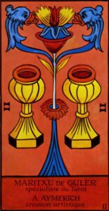  Representación Gráfica Carta Tarot Marsella Arcano Menor 2 Dos de Espadas