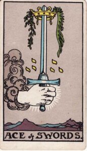 Representación Gráfica Carta Tarot Rider 1 - As de Espadas